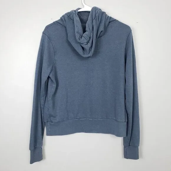 Aviator Nation Ninja Hoodie Sweatshirt Womens XS Blue Gray Funnel Neck - Picture 6 of 8